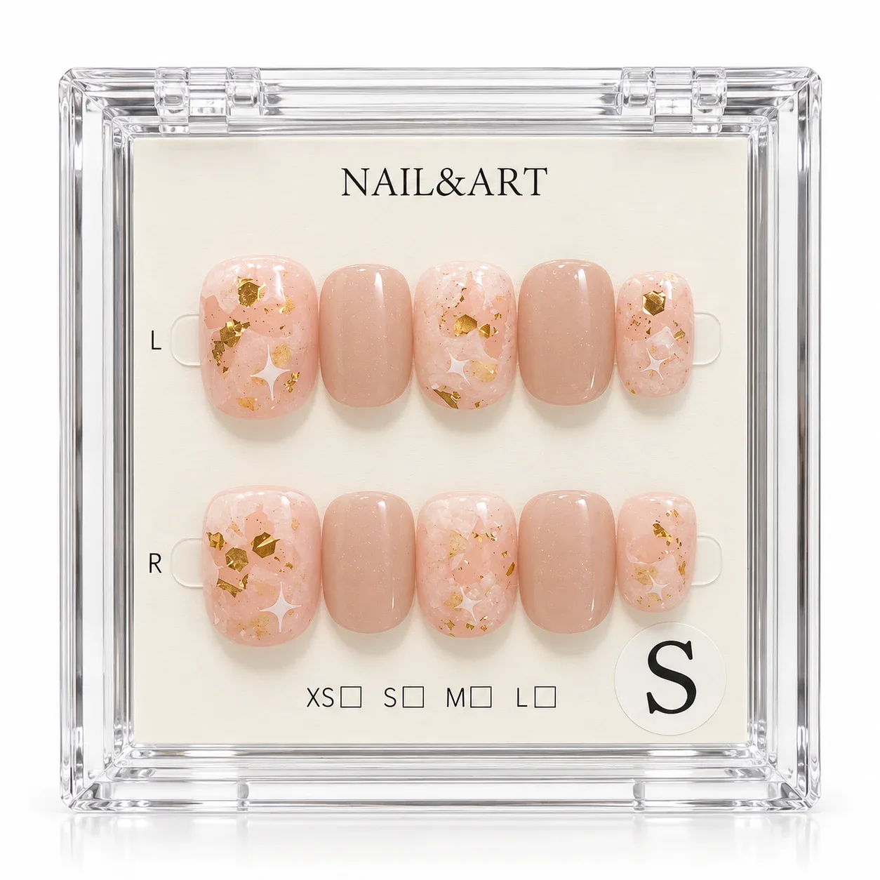 Pressed Nails Coral Reef Gold Flake