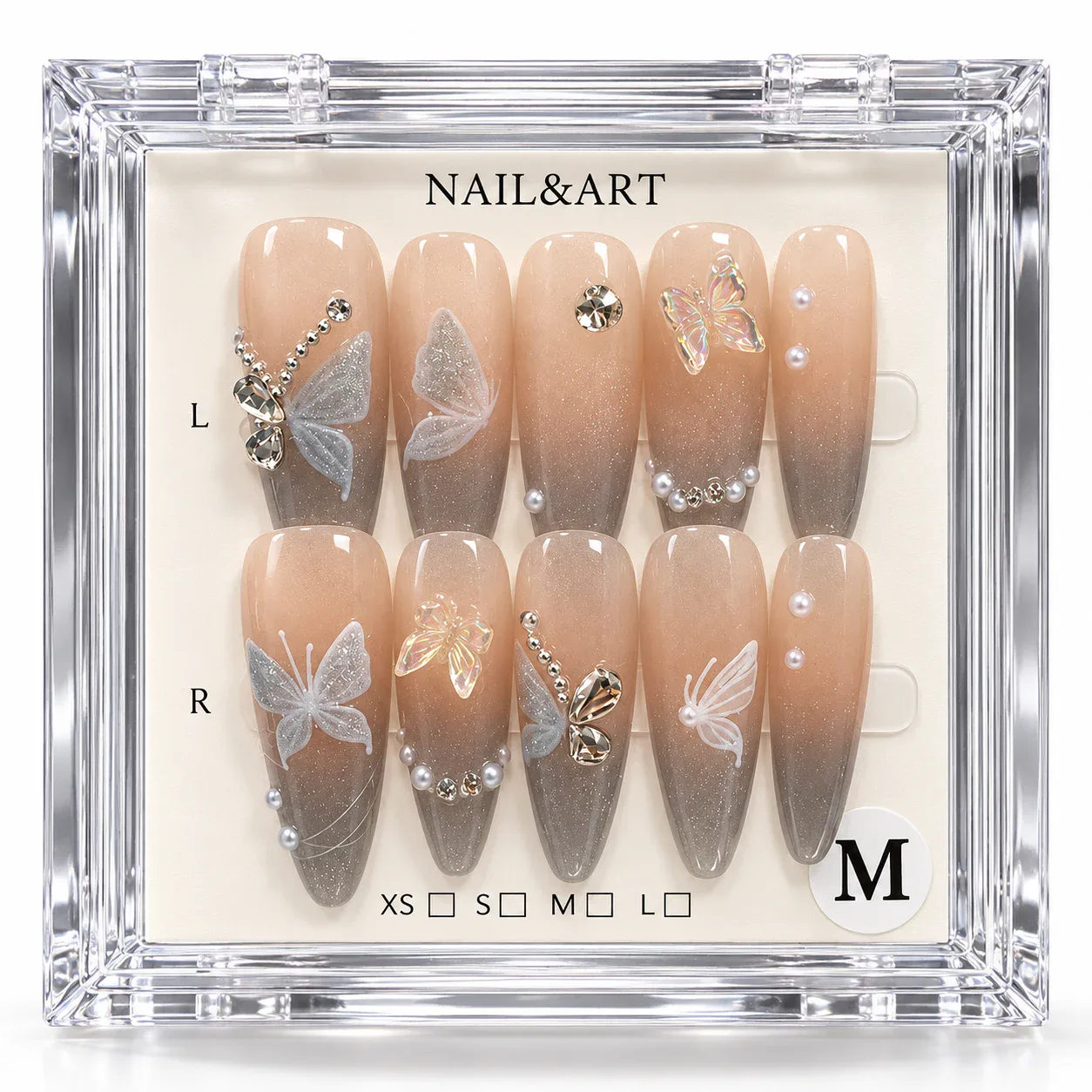 Pressed Nails Ruby Crystal Glam